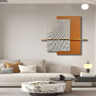 客厅沙发背景墙装饰画轻奢高级感木雕浮雕立体挂画餐厅卧室床头画