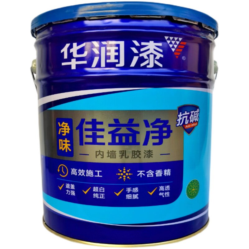 华润漆佳益净乳胶漆内墙漆 室内环保净味家用涂料自刷墙面漆白色