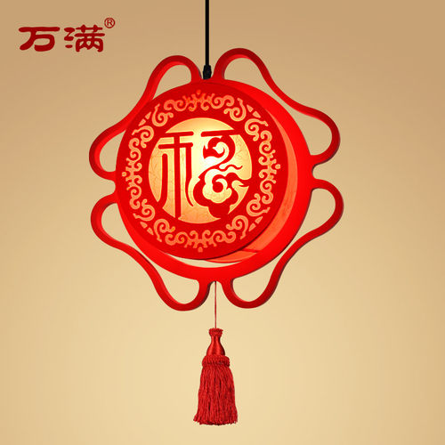 中式阳台灯笼红色乔迁走廊门厅新年创意个性中国风LED实木吊灯