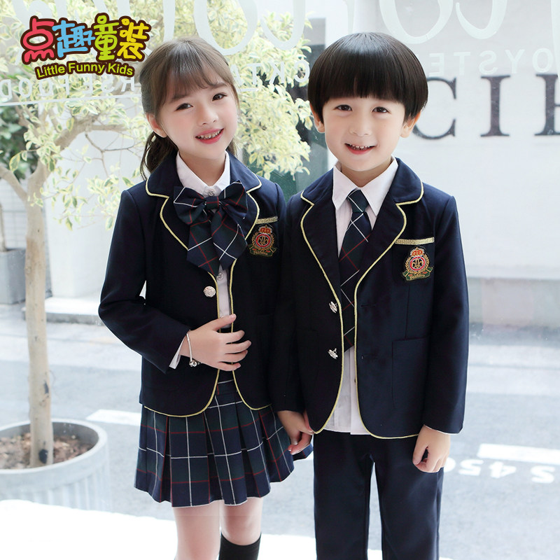 幼儿园园服秋装新款英伦风西装三件套儿童班服韩国小学生校服套装