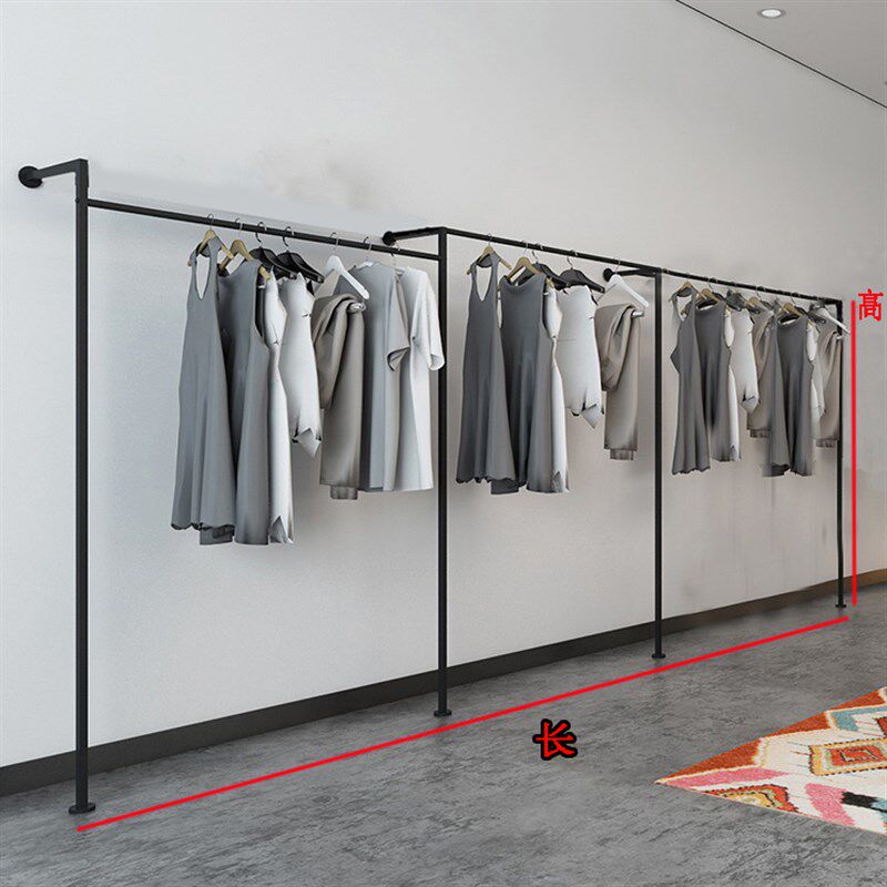 服装店展示架落地式挂衣架女男装店铺装修上墙挂壁式展示架陈列架