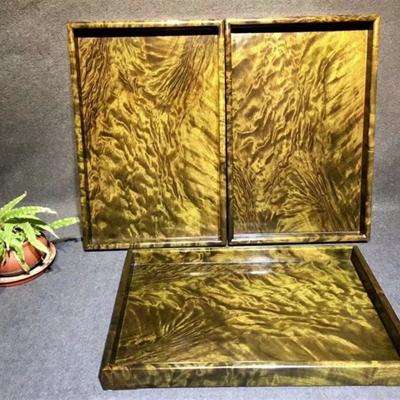 小叶金丝楠木乌木龙胆纹托盘茶盘