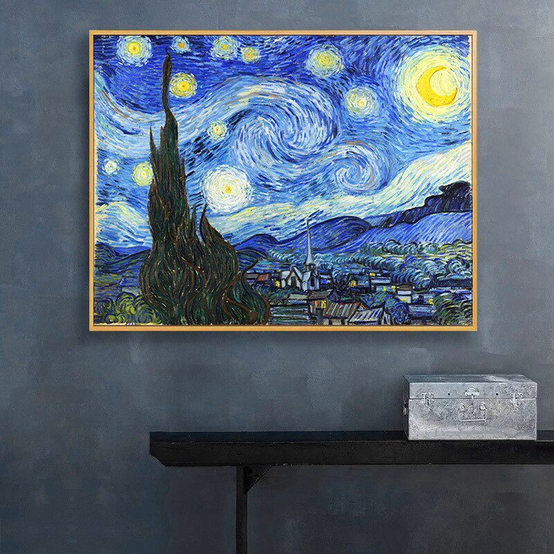 梵高装饰画客厅挂画星空餐厅玄关卧室沙发背景墙欧式简约复古壁画