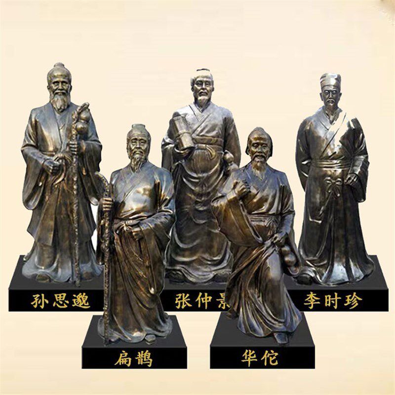 定制葛洪雕塑玻璃钢皇甫谧雕像钱乙人物纯铜制药宋慈叶天士小摆件