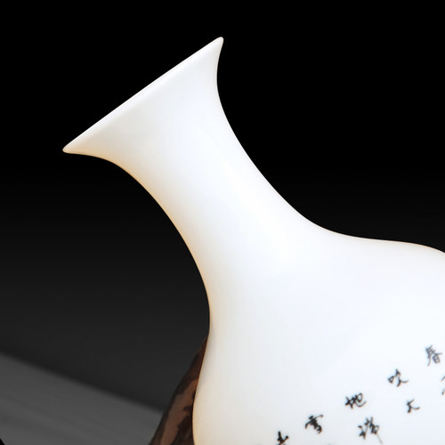 景德镇陶瓷器小号古典粉彩花瓶工艺品客厅摆件家居酒柜装饰品摆设