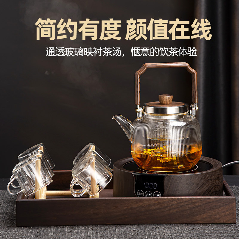 玻璃煮茶壶蒸汽养生壶多功能煮茶器煮茶炉家用小型白茶黑茶煎药壶