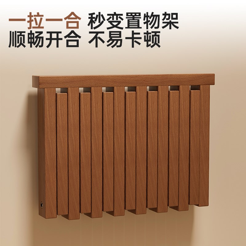 折叠床头柜替代品神器小户型家用卧室床边隐形悬浮实木收纳置物架