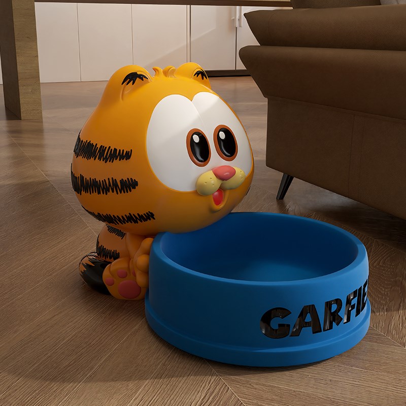 加菲猫碗客厅狗碗通用猫咪食盆狗盆不易打翻猫食盆幼猫不锈钢摆件