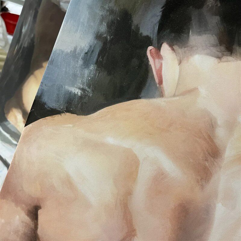 宽背肌肉男高清装饰画卧室挂画喷绘油画房间室内挂墙靠墙型男