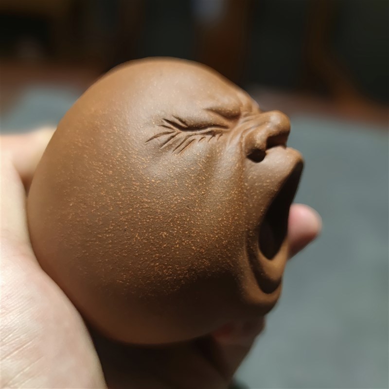 新品【丑萌打哈欠茶宠】紫砂茶宠稀奇古怪搞笑个性趣味手把件茶具图片