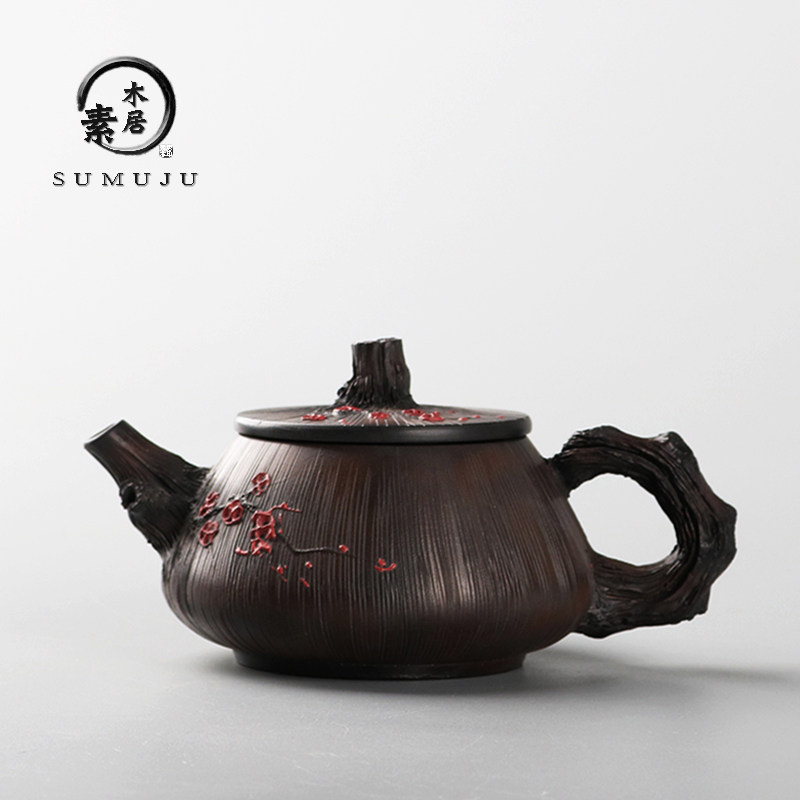 云南建水紫陶茶壶名家全纯手工浮雕西施壶石瓢壶泡茶单壶功夫茶具