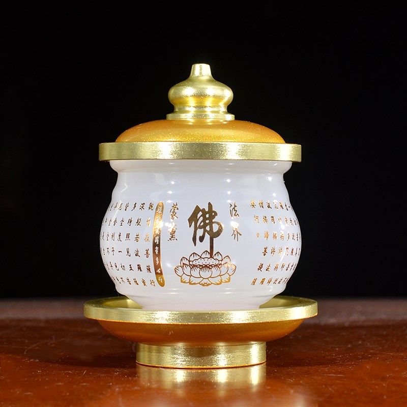 佛前供水杯净水杯莲花财神关公仙道家堂口用家用供奉茶杯琉璃杯