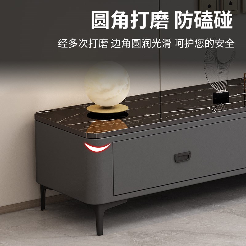 茶几客厅家用轻奢黑色落地玻璃桌面电视柜2025新款简易小户型茶桌