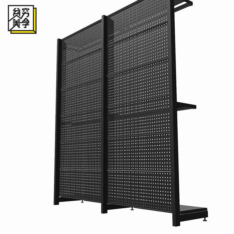 五金衣架墙铁艺衣帽间少女卧室收纳简易金属洞洞板开放式衣柜置物