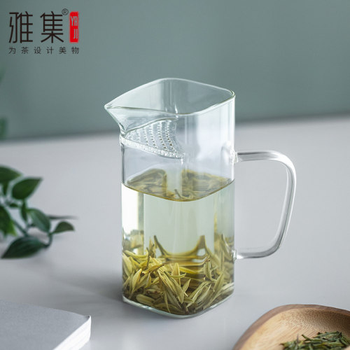 雅集茶具公泡杯耐热玻璃过滤公道杯办公家用分茶器均杯茶水分离杯