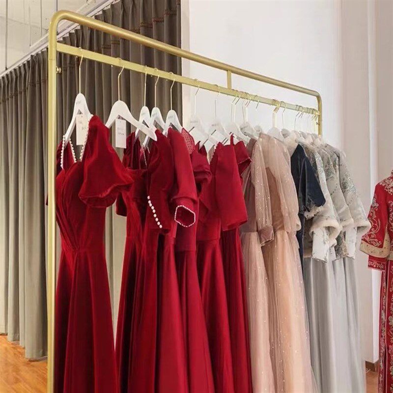 婚纱展示架礼服架子照相馆挂婚纱架齐地秀禾服陈列架工作室旗袍货