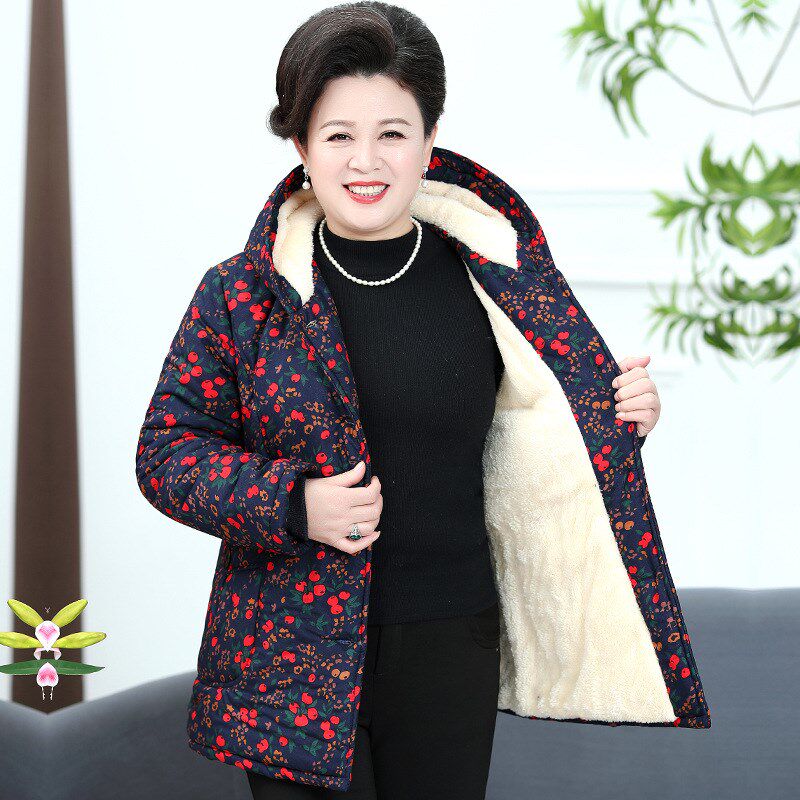 中老年女装棉衣外套加肥加大码200斤妈妈棉服胖太太奶奶冬装棉袄