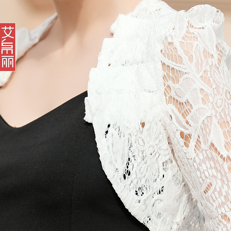 配吊带裙子的小披肩很仙的防晒衣外套女2021新款蕾丝外搭开衫薄款