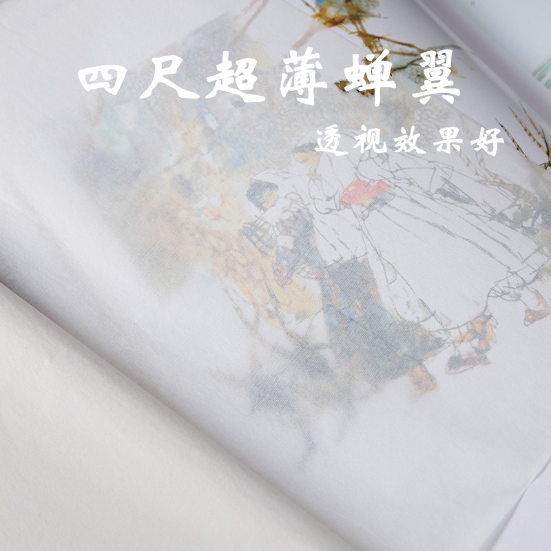 安徽熟宣纸精品四尺六尺云母蝉翼矾宣仿古熟宣工笔画小楷书法专用