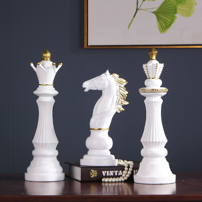 国际象棋 美式书房软装摆设客厅酒柜展厅装饰摆件 艺术软装工艺品