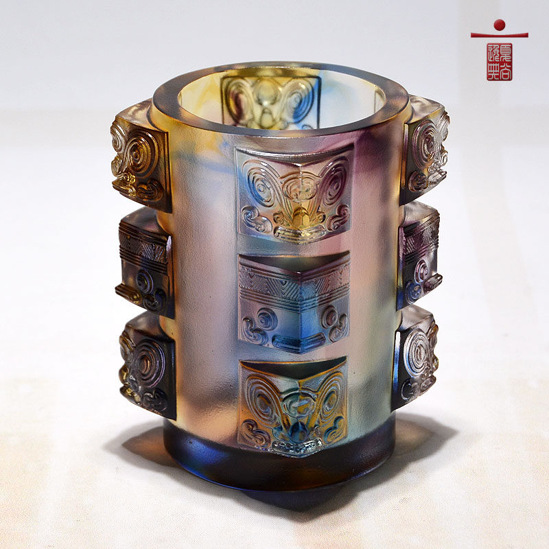 琉璃笔筒教师节礼物实用创意定制刻字纪念送老师书房办公桌面摆件