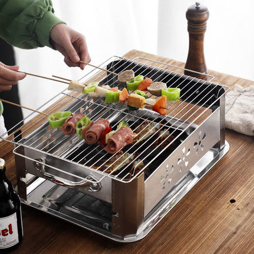 烤鱼盘长方形无磁不锈钢烤鱼炉商用海鲜大咖盘木炭炉碳烤鱼专用炉