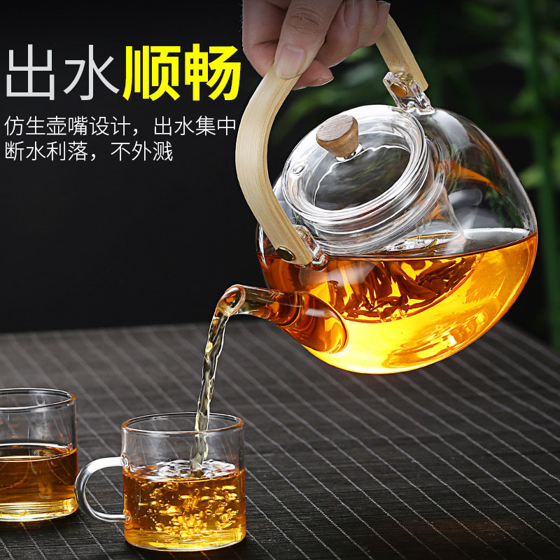 玻璃煮茶茶壶明火电陶炉防烫提梁泡茶透明煮水壶耐高温陈皮烧水壶图片