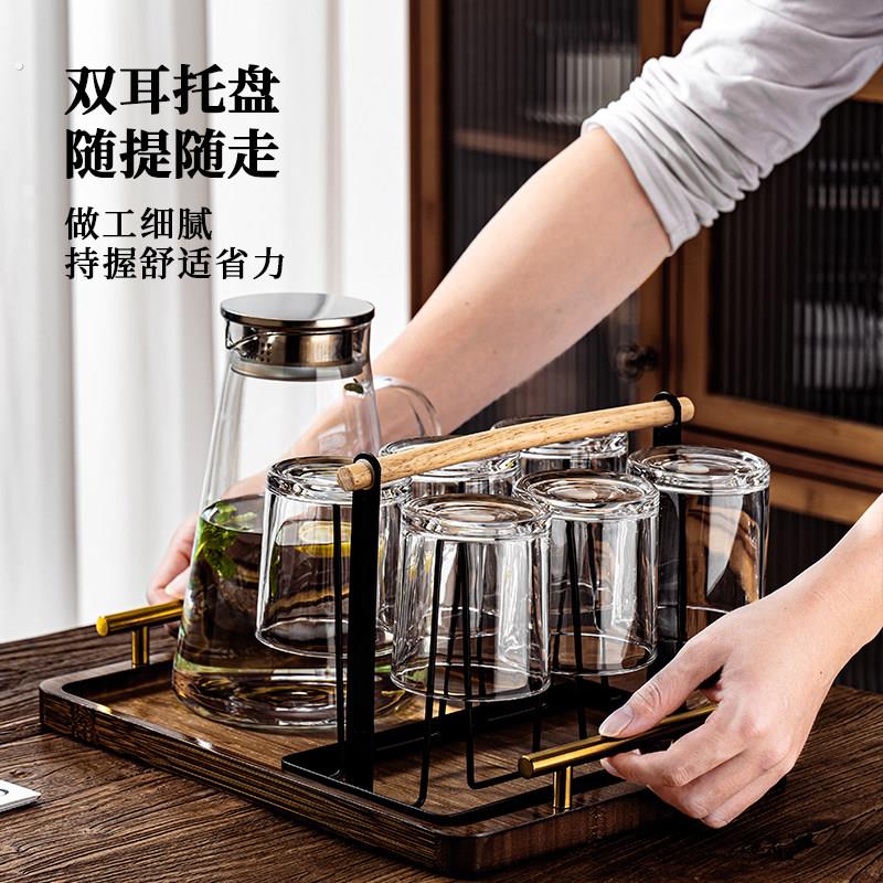 玻璃杯家用套装客厅口杯高颜值喝水杯子轻奢茶杯待客水杯透明杯具