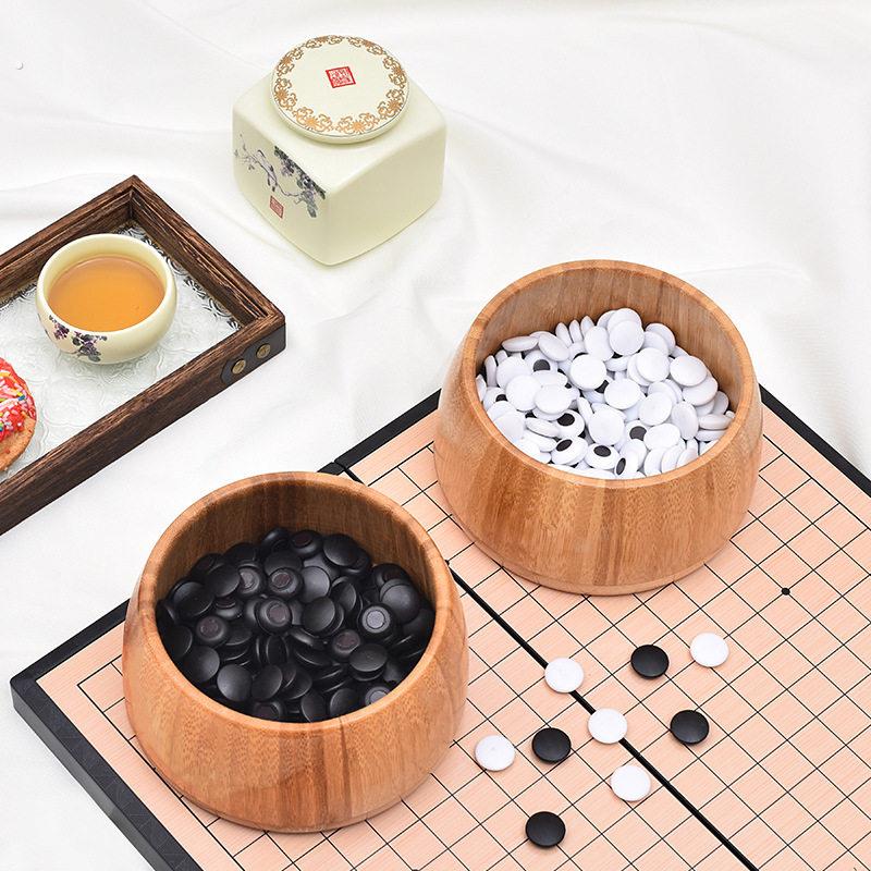 围棋罐单独空盒五子棋收纳盒高档实木楠竹罐塑罐棋罐耐摔装棋子盒