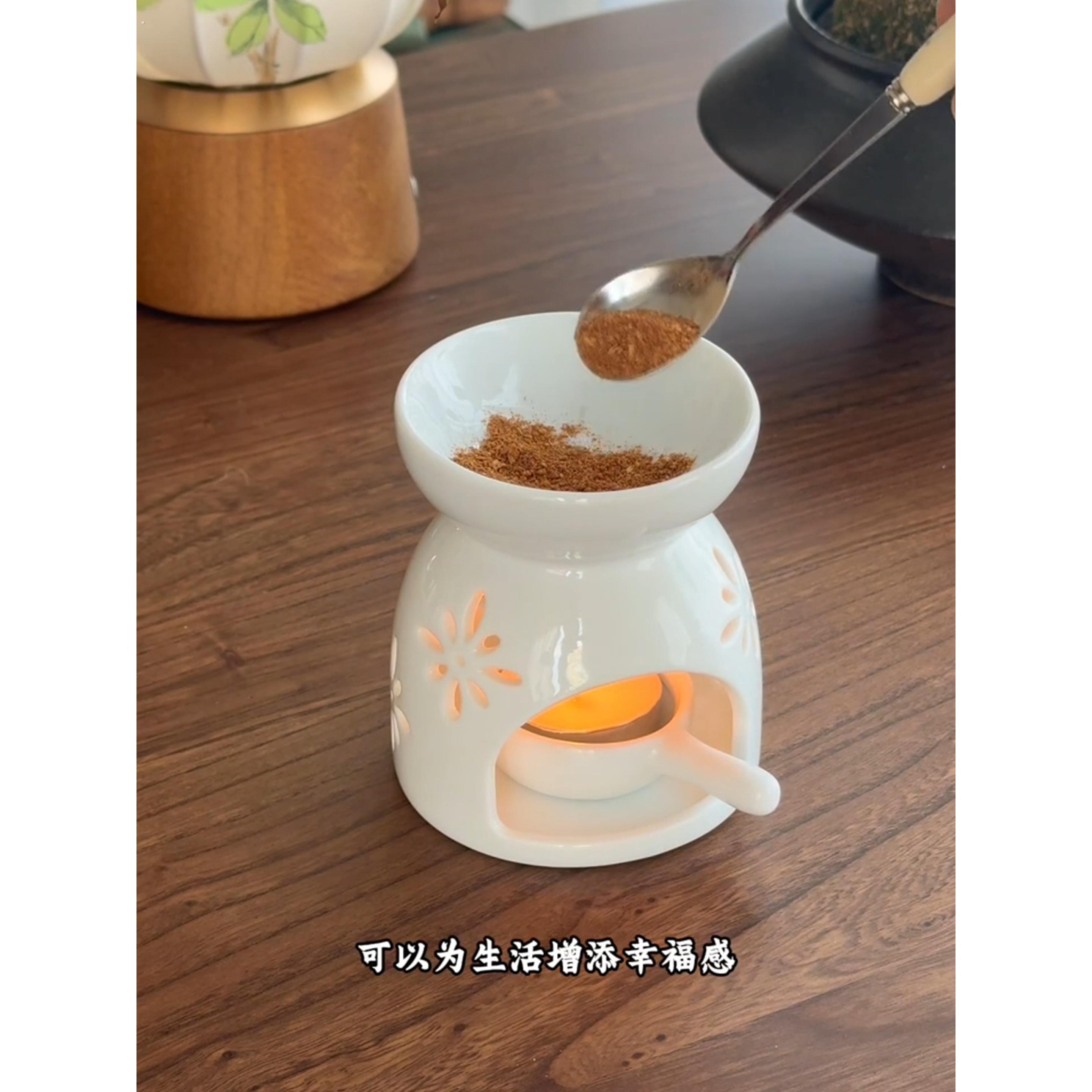 陶瓷蜡烛香薰灯精油灯卧室蜡烛家居创意精油香粉陶瓷香薰炉檀香