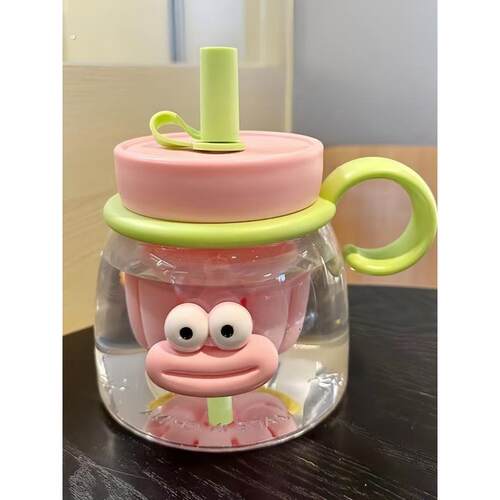 2025高颜值，大容量，大眼睛，可爱吸管水杯，夏季便携茶和水分离
