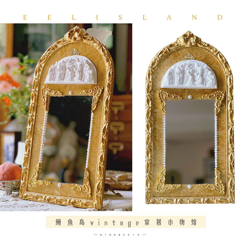 法式复古洛可可古典浮雕石膏挂画镜子壁挂装饰画家居背景墙玄关