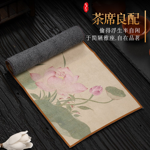 高档加厚茶巾布家用吸水功夫禅意茶巾茶桌专用抹布养壶巾茶具配件
