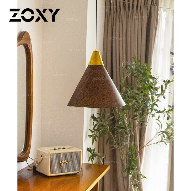zoxy升降极简餐厅小吊灯卧室床头伸缩拉伸灯黑胡桃木色吧台玄关灯