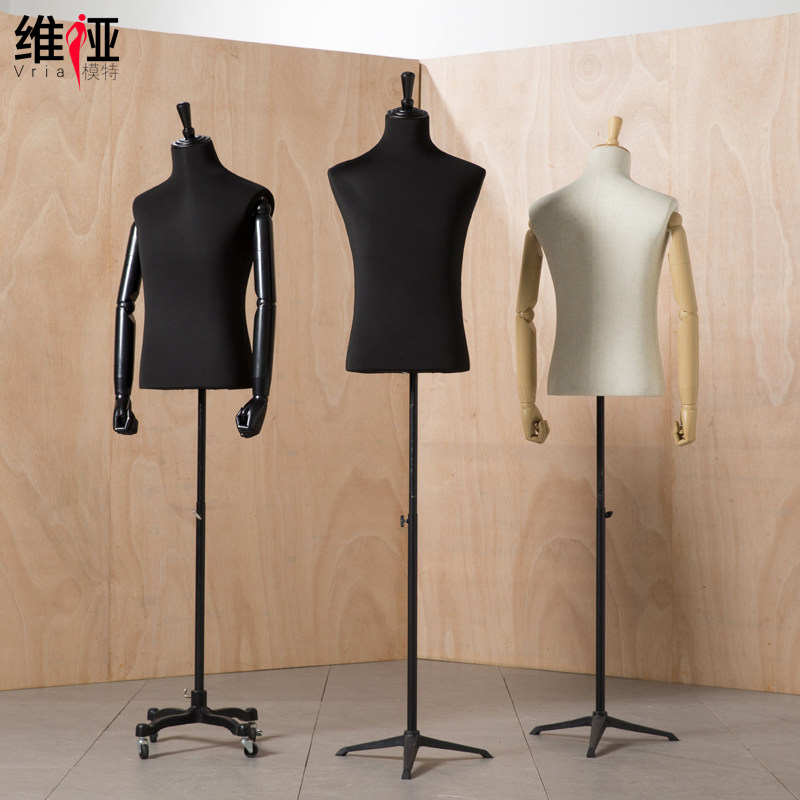男模特道具男士半身西服男装礼服拍照展示架服装店假人体模特架