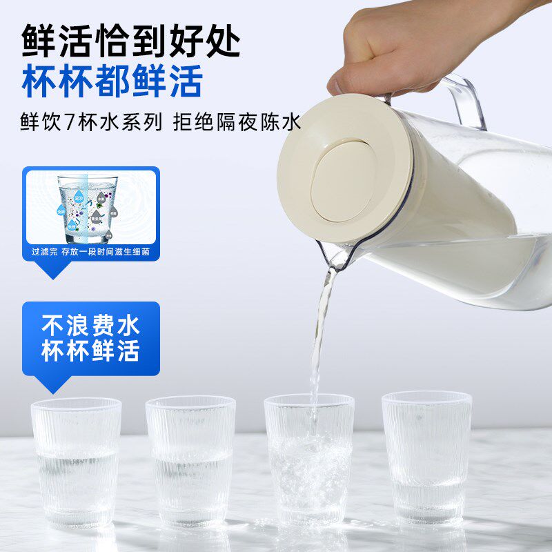 柏纯微米级净水壶过滤器厨房净水器家用自来水去垢过滤水壶净化器