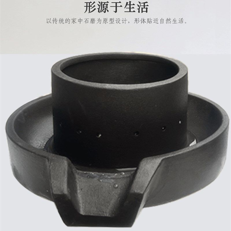 石磨循环流水摆件磨盘陶瓷鱼缸过滤器养鱼石槽茶桌客厅阳台庭院造