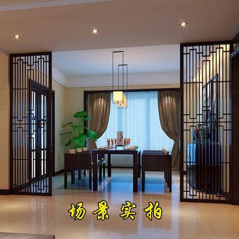 定制东阳木雕仿古门窗花格门窗中式实木屏风隔断挂落镂空格栅栅栏