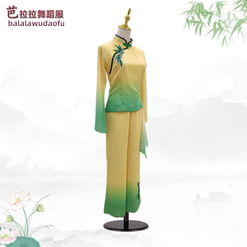 民族民间舞胶州秧歌桃李杯剧目晓春三月舞蹈服扇舞表演练习艺考服