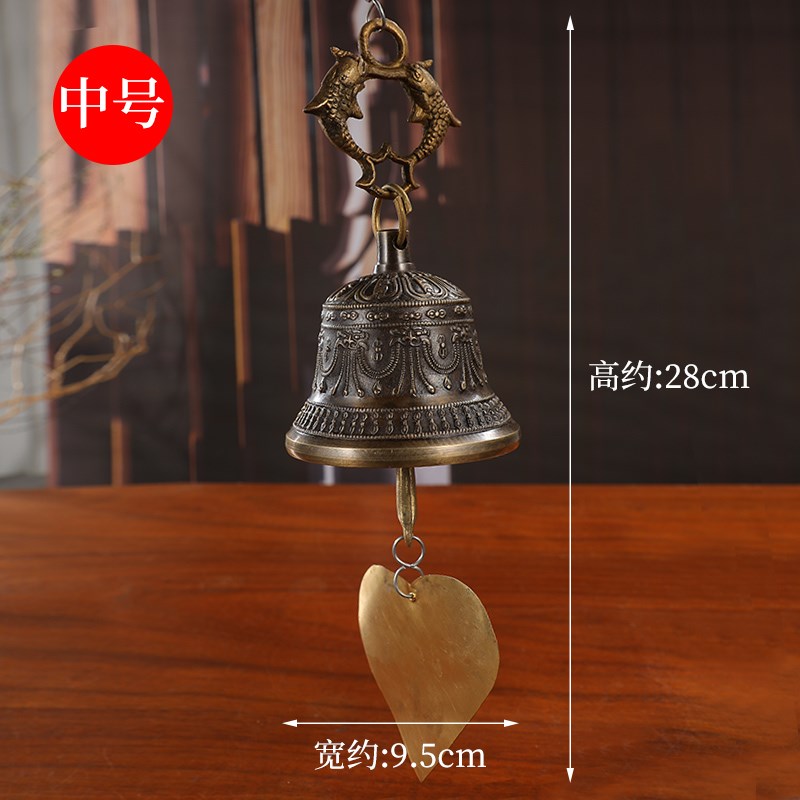 尼泊尔手工艺品做旧风铃挂饰门饰小铃铛铜铃挂件一件寺庙风铃