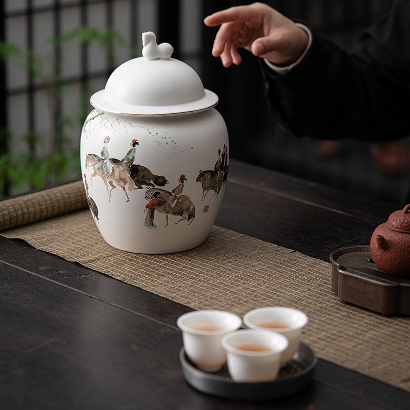 茶叶罐包装盒空礼盒高档礼品双罐陶瓷醒茶罐中式家用龙井茶密封罐