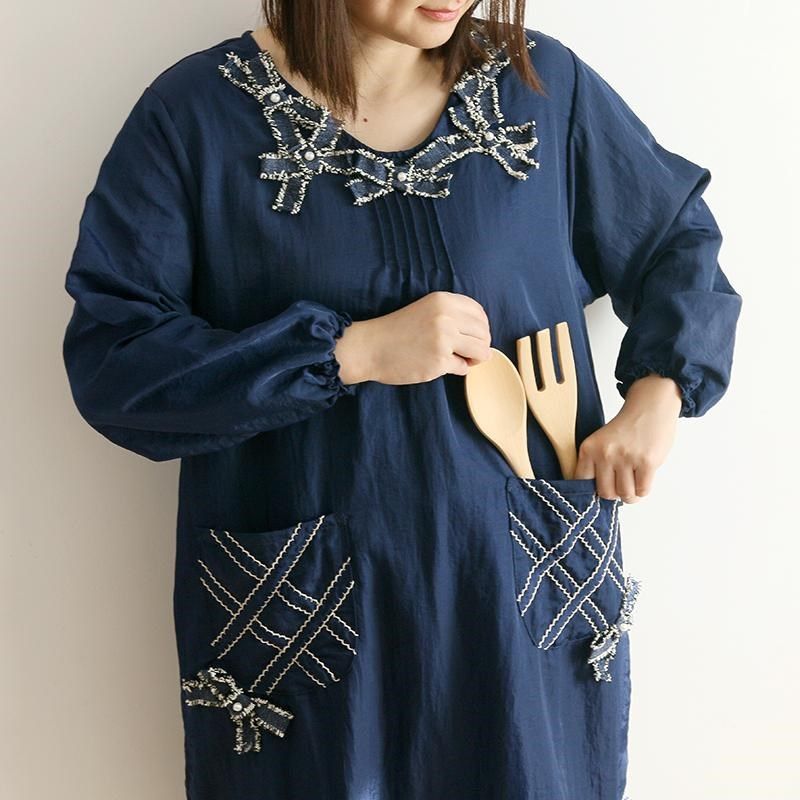 日单公主防水防油污成人厨房反穿罩衣烘焙花艺画画工作服长袖围裙