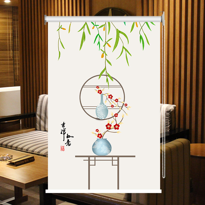 卷帘定制办公室厨房卫生间阳台防水遮阳新款北欧风上下卷拉式窗帘
