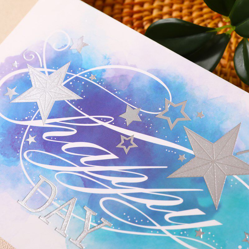 商务生日贺卡对折式感谢祝福高级感小卡片公司logo员工客户定制