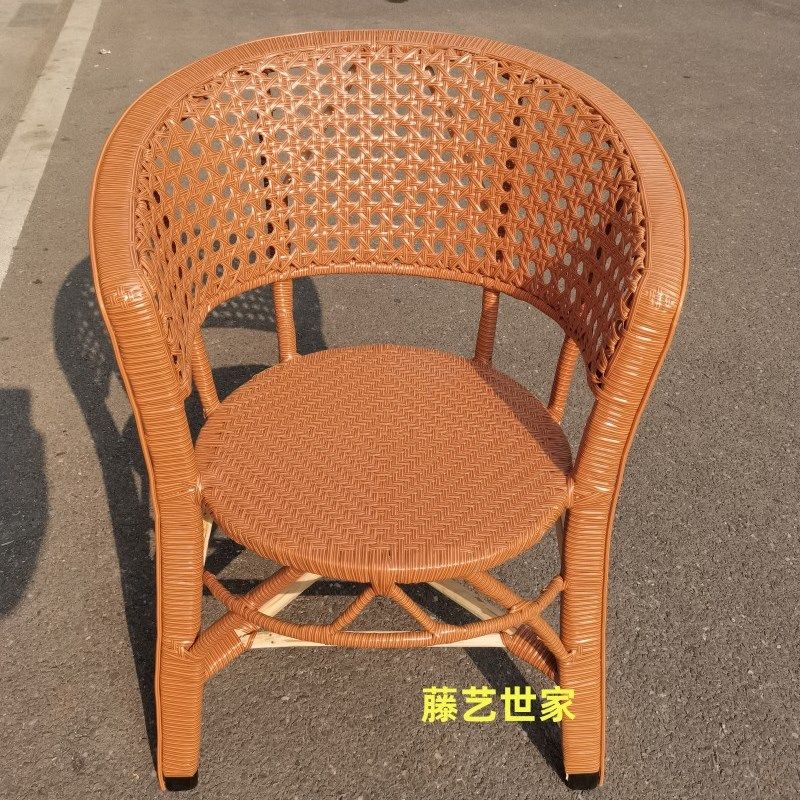 复古休闲手工单人老人椅靠背椅腾椅仿藤编办公电脑会议坐椅老款