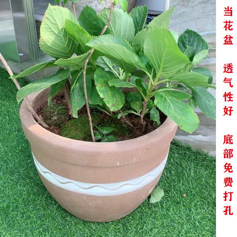 无釉土陶缸鱼缸老式水缸养鱼陶缸无釉粗陶缸水缸古法生态陶瓷鱼缸