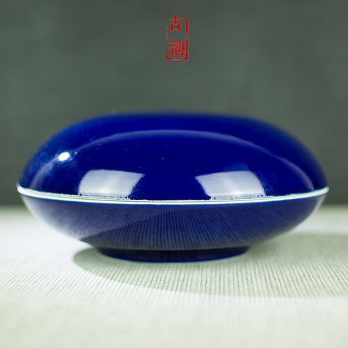 景德镇特大号印泥盒超大复古手工陶瓷朱砂印泥专用印盒瓷缸包邮