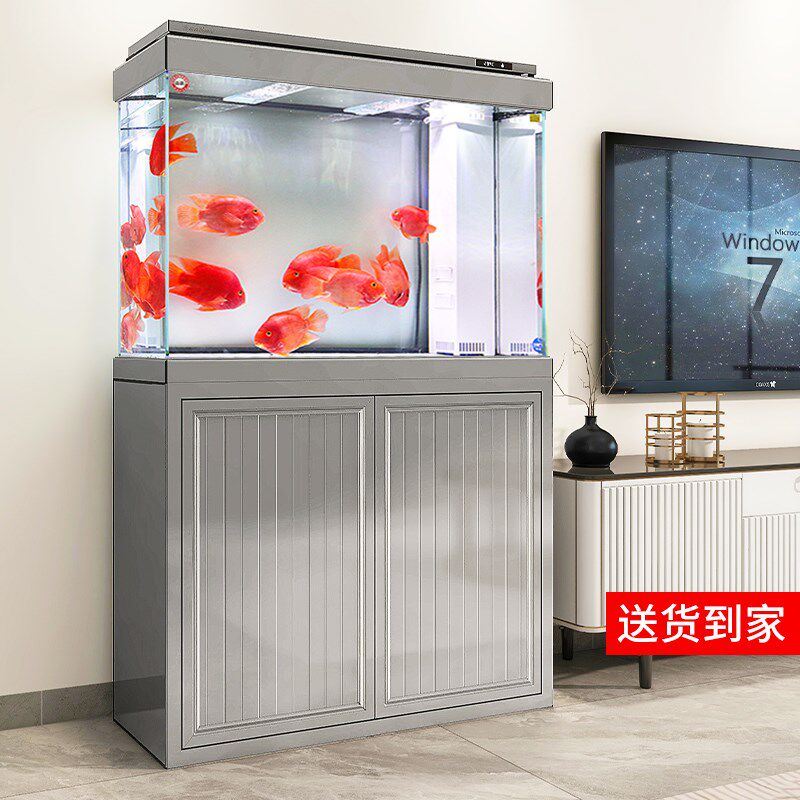 森森新款超白玻璃鱼缸客厅大型底过滤生态水族箱家用龙鱼缸