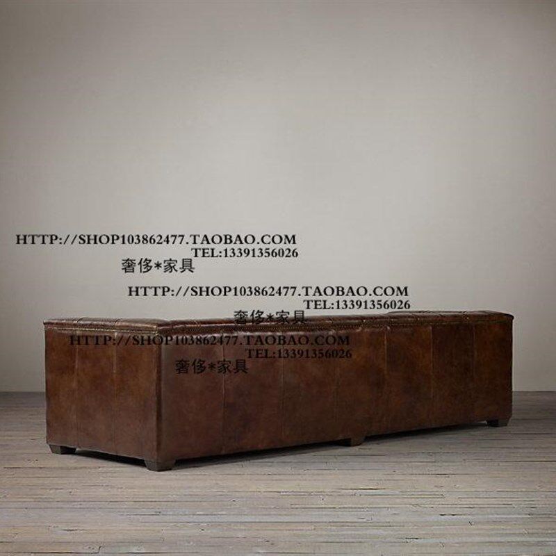 北欧美式法式乡村风格纽扣铆钉油蜡皮单人双人三人位沙发别墅家具