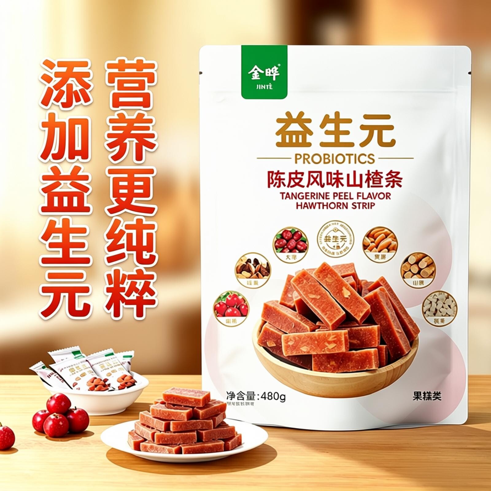 金晔益生元陈皮山楂条休闲零食